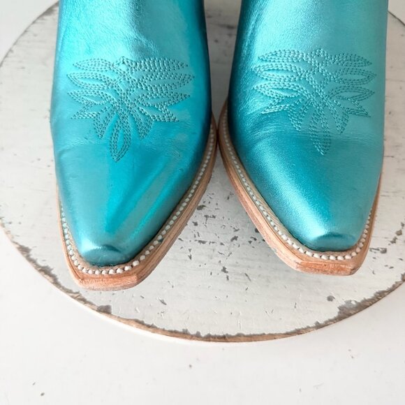Lane SMOKESHOW Womens Cowboy Boots 9 Turquoise Blue Western Cowgirl Mid Calf - Picture 6 of 11